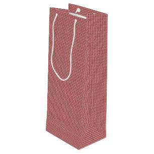 Burgundy Gingham-WINE GIFT BAG Geschenktüte Für Weinflaschen