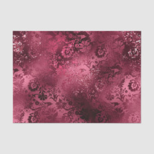 Burgundy Glam Foil Glitzer Damask Seidenpapier