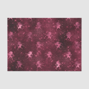 Burgundy Glam Foil Glitzer Sequins Unicorn Seidenpapier