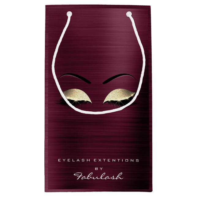 Burgundy Glam Glitzer Makeup Lashes Beauty Kleine Geschenktüte (Rückseite)