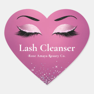 Burgundy Glitzer Elegant Lash Cleanser Shampoo Herz-Aufkleber