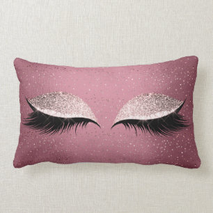 Burgundy Glitzer Lashes Augen Rose Makeup Sleep Lendenkissen