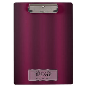 Burgundy Gloss Shine Elegante Glam Personalisiert Klemmbrett