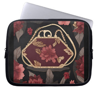 Burgundy Gold AI Art Laptopschutzhülle
