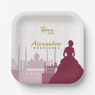 Burgundy & Gold Arabian Quinceñera Teller