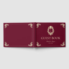 Burgundy Gold Baroque Wedding Gästebuch