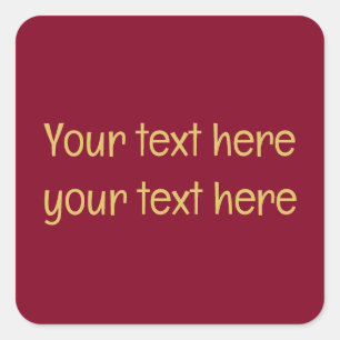 Burgundy Gold Beruflich Trendy Minimalistisch Text Quadratischer Aufkleber
