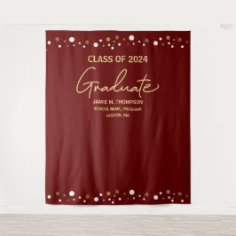 Burgundy Gold Class 2024 Foto Stand Abschluss Wandteppich