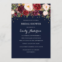 Burgundy Gold Confetti Brautparty