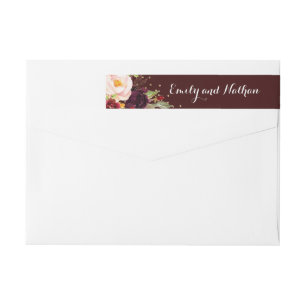 Burgundy Gold Confetti Envelope Belly Band