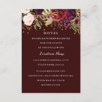 Burgundy Gold Confetti Floral Hochzeit im Herbst H