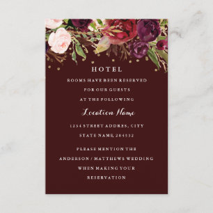 Burgundy Gold Confetti Floral Hochzeit im Herbst H Einladung