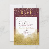 Burgundy Gold Confetti UAWG Wedding Response Meal