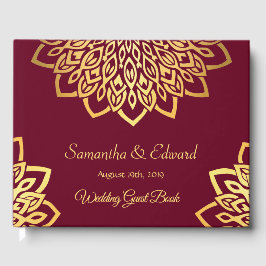 Burgundy Gold Elegante Wedding Guest Book Gästebuch