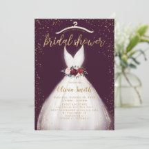 Burgundy Gold Elegantes Hochzeitskleid Brautparty