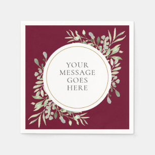 Burgundy Gold Eukalyptus Grünfoliage Serviette