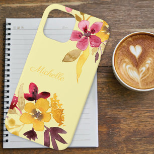 Burgundy Gold Fall Blogs Monogram Case-Mate iPhone Hülle