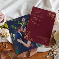 Burgundy Gold Floral Nichts Extravagantes Foto Hoc