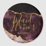 Burgundy & Gold Foil Agate Marble Trauzeugin Magnet<br><div class="desc">Burgundy Blush Pink Watercolor & Gold Foil Marmor Marmor Agate Gilded Geode Design,  mit modernen und Script-Schriftart. Trendy und Chic Wedding Trauzeugin Magnet! ~ Karo mein Shop zu sehen,  die gesamte Hochzeitssuite für dieses Design!</div>