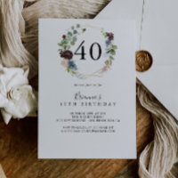 Burgundy Gold Geometric 40. Geburtstag Party