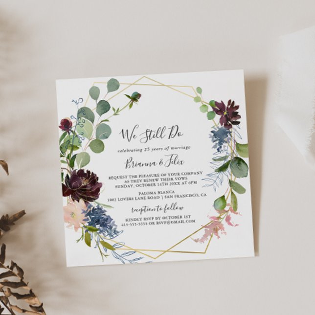 Burgundy Gold Geometric machen wir immer noch eine Einladung (Von Creator hochgeladen)