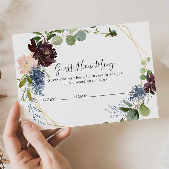 Burgundy Gold Geometric rät wie viele Game Card Visitenkarte (Von Creator hochgeladen)