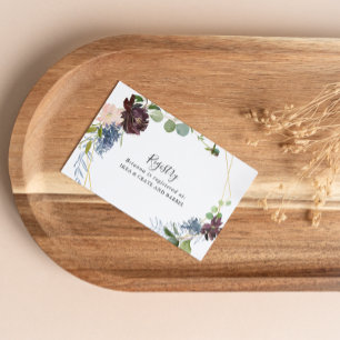 Burgundy Gold Geometric Wedding Gift Registry Begleitkarte