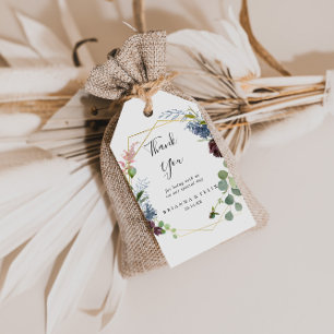 Burgundy Gold Geometric Wedding Vielen Dank Geschenkanhänger