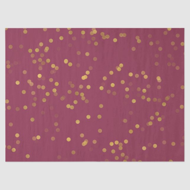 Burgundy Gold Glam Confetti Seidenpapier (Vorderseite)