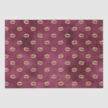 Burgundy Gold Glitzer Kisses Lips