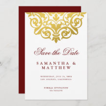 Burgundy Gold Mandala Indian Wedding rettet das Da