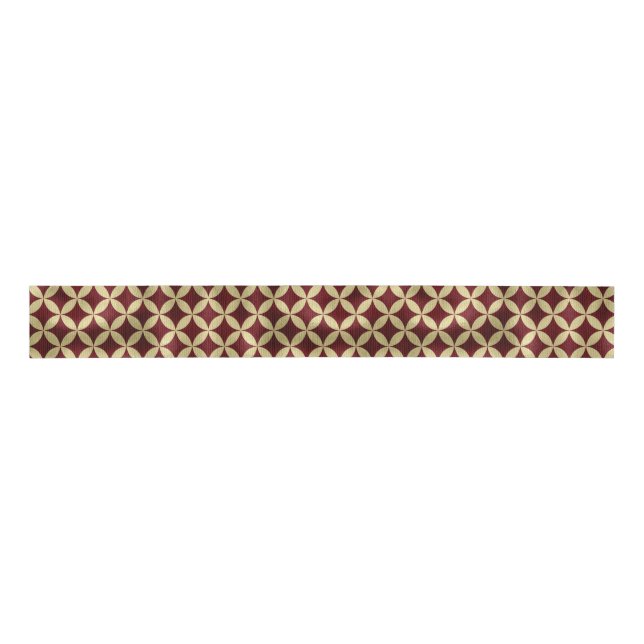 Burgundy Gold Metallic Peel Muster Ripsband (Vorderseite)
