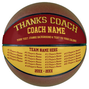 Burgundy Gold Personalisiert Basketball Coach Gesc