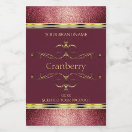 Burgundy Gold Produktkennzeichnungen mit Glitzer-B Lebensmitteletikett
