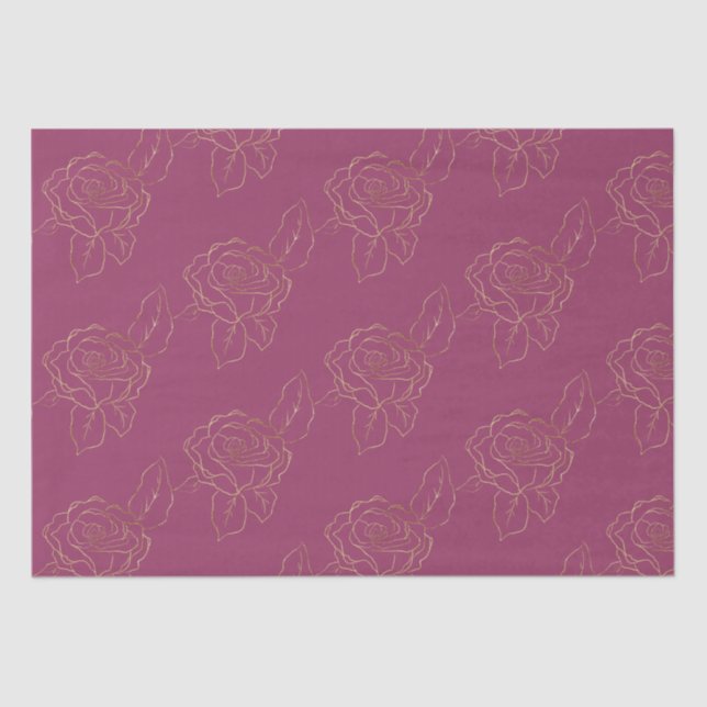Burgundy Gold Rose Seidenpapier (Vorderseite)