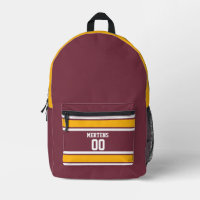 Burgundy & Gold Sports Stripter Name des Jersey Te