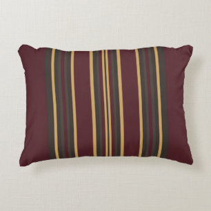 Burgundy Gold Stripes Dekokissen