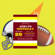 Burgundy Gold White Team Einladung zum Geburtstag