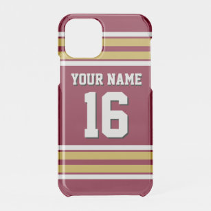 Burgundy Gold White Team Jersey Name iPhone 11 Pro Hülle