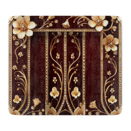 Burgundy Golden Blume Cutting Board Schneidebrett
