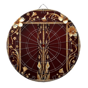 Burgundy Golden Blume Dartboard Dartscheibe