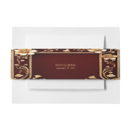 Burgundy Golden Blume Einladungsbanderole