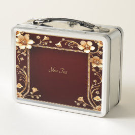 Burgundy Golden Blume Lunchbox