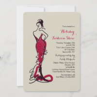 Burgundy Gown Fashion Show Einladung