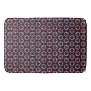 Burgundy & Gray Blumen lackierte Quilt Badematte