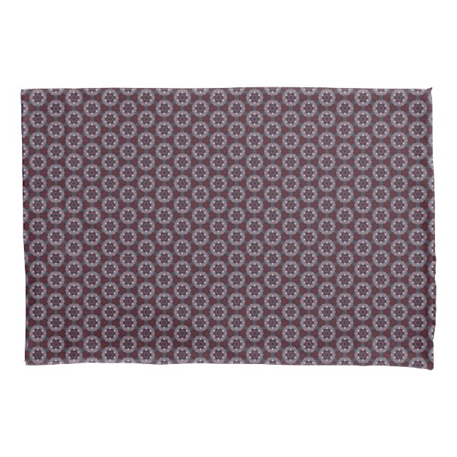 Burgundy & Gray Floral Painted Quilt Kissenbezug (Vorderseite)