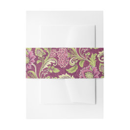 Burgundy & Green Floral Damask Einladungsbanderole