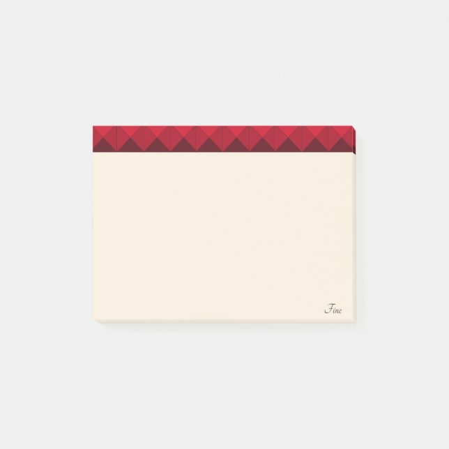 Burgundy-Header auf beige Post-it Klebezettel (Vorderseite)