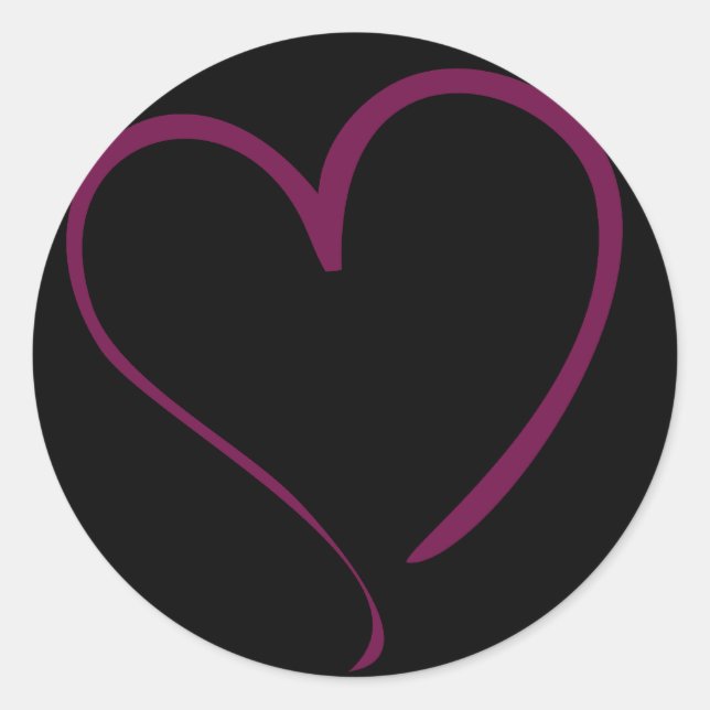 Burgundy Heart Sticker - Wählen Sie Farbe! (Vorderseite)