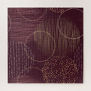 Burgundy Hintergrund, Kreis nahtlos Muster. Puzzle